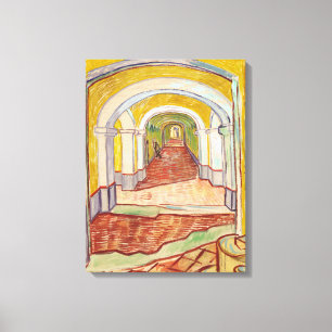 Corridor in de Asiel (door Vincent van Gogh) Canvas Afdruk