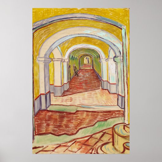 Corridor in de Asiel (door Vincent van Gogh) Poster (Voorkant)