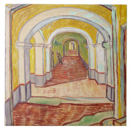 Corridor in de Asiel (door Vincent van Gogh) Tegeltje