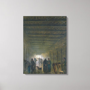 Corridor of the Saint-Lazare-gevangenis in 1793 Canvas Afdruk