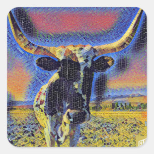 Corriente Cattle Mosaic Gift Wrap Collectie Vierkante Sticker