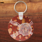 Corroboree II Aboriginal Art Sleutelhanger (Voorkant)