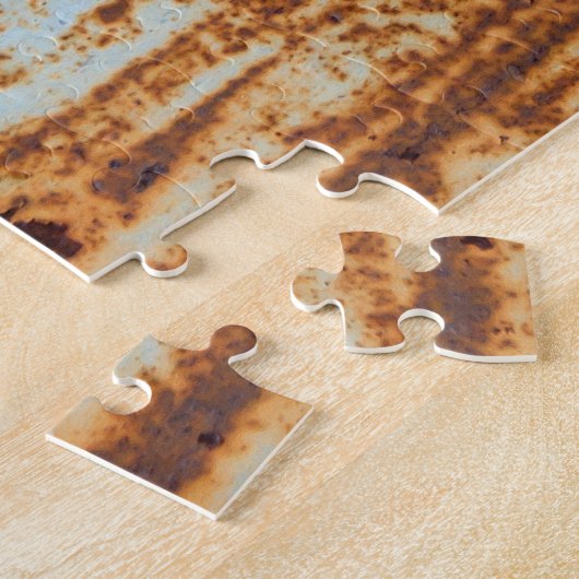 Corroded metaal, grunge textuur achtergrond. legpuzzel (Zijkant)