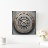 corroded metal object vierkante klok (Huis)