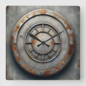 corroded metal object vierkante klok (Voorkant)