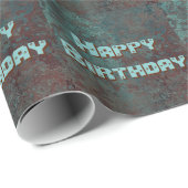 Corrosie " Copper" print betegeld Happy Birthday Cadeaupapier (Rol Hoek)