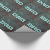 Corrosie "Koper" print betegeld DAD wrapping papie Cadeaupapier (Hoek)