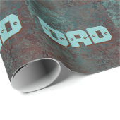 Corrosie "Koper" print betegeld DAD wrapping papie Cadeaupapier (Rol Hoek)