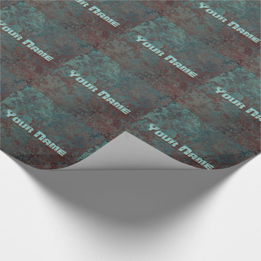 Corrosie "Koper" print betegelde Jouw naam Cadeaupapier (Hoek)