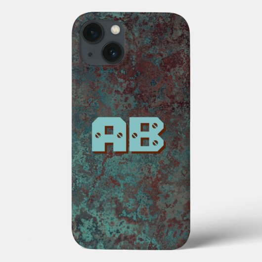 Corrosie "Koper" print Monogram iPhone case (Achterkant)