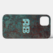 Corrosie "Koper" print Monogram iPhone case (Achterkant (horizontaal))