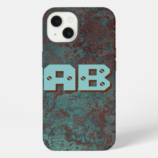 Corrosie "Koper" print Monogram iPhone case Hoesje (Achterkant)