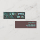 Corrosie "koper"-tekst aan de zijkant mini visitekaartje (Voorkant / Achterkant)