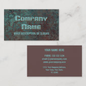 Corrosie-"koperafdruk"beschrijving" Visitekaartje (Voorkant / Achterkant)