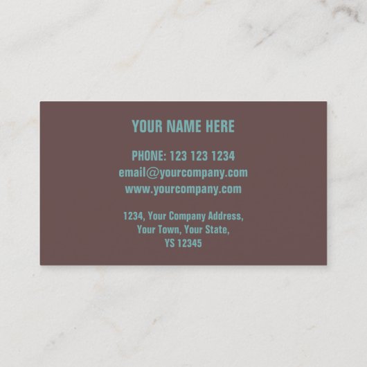 Corrosie-"koperafdruk"beschrijving" Visitekaartje (Achterkant)