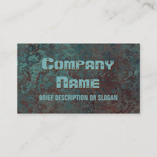 Corrosie-"koperafdruk"beschrijving" Visitekaartje (Voorkant)