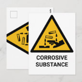 Corrosieve stof waarschuwing, bijtende chemische s briefkaart (Voorkant / Achterkant)
