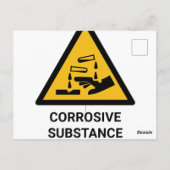 Corrosieve stof waarschuwing, bijtende chemische s briefkaart (Achterkant)