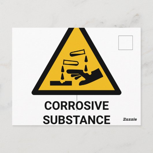 Corrosieve stof waarschuwing, bijtende chemische s briefkaart (Achterkant)