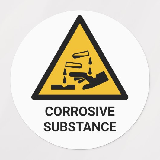 Corrosieve stof waarschuwing, bijtende chemische s labels (Design 1)