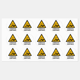 Corrosieve stof waarschuwing, bijtende chemische s labels
