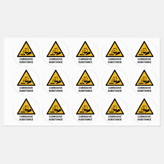 Corrosieve stof waarschuwing, bijtende chemische s labels (Vel)