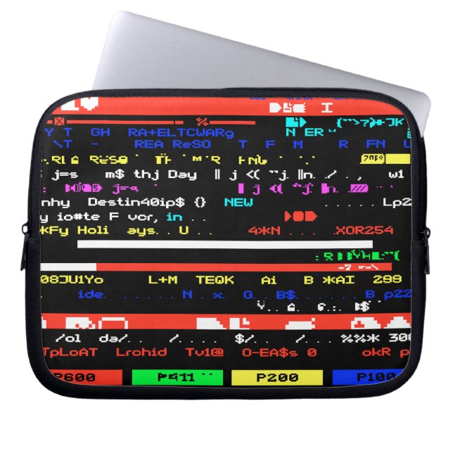 Corrupte Tv Signal Glitch Art Laptop Sleeve (Voorkant)