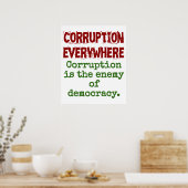 Corruptie is de vijand van de democratie - corrupt poster (Keuken)