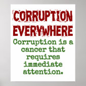 Corruptie is een kanker - Corruptie Quote Poster (Voorkant)