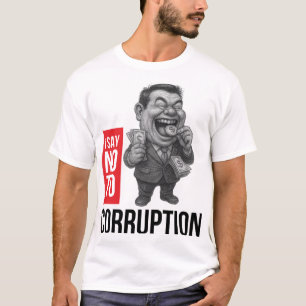 Corruptiebestrijding   Karikatuur schets kunst T-shirt