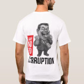 Corruptiebestrijding | Karikatuur schets kunst T-shirt (Achterkant)