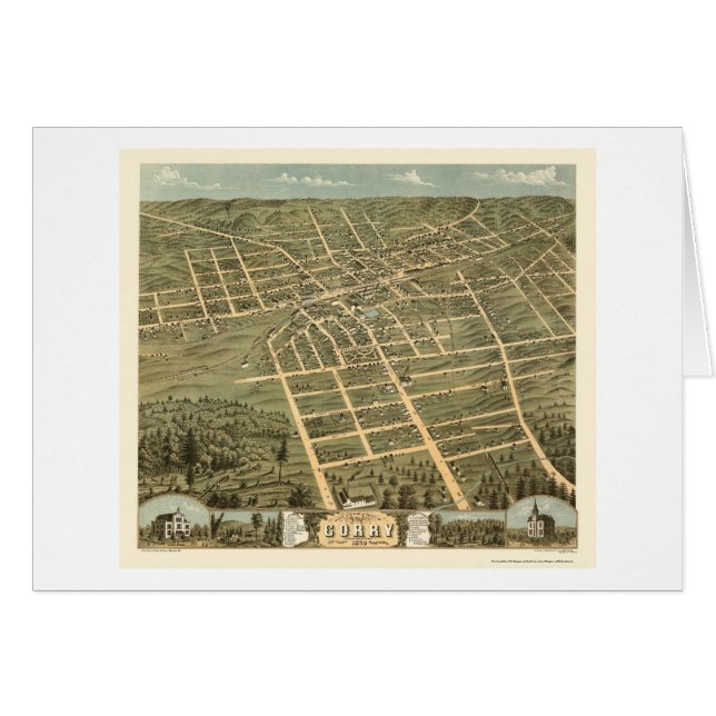 Corry, PA Panorama Map - 1870 (Voorkant Horizontaal)