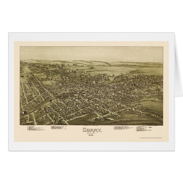 Corry, PA Panorama Map - 1895 (Voorkant Horizontaal)