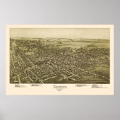 Corry, PA Panorama Map - 1895 Poster (Voorkant)