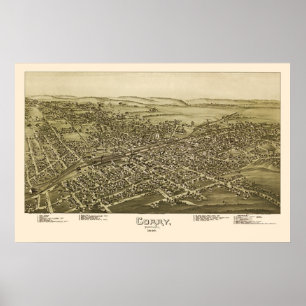 Corry, PA Panorama Map - 1895 Poster