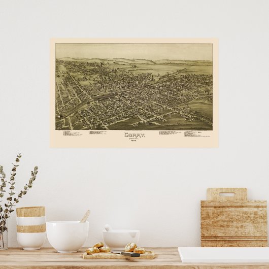 Corry, PA Panorama Map - 1895 Poster (Keuken)