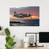 "Corsair at Sundown" Poster (Thuiskantoor)