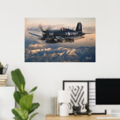 Corsair en de bergen poster (Thuiskantoor)