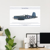 Corsair USA VMF-212 Poster (Thuiskantoor)