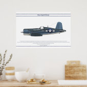 Corsair USA VMF-212 Poster (Keuken)