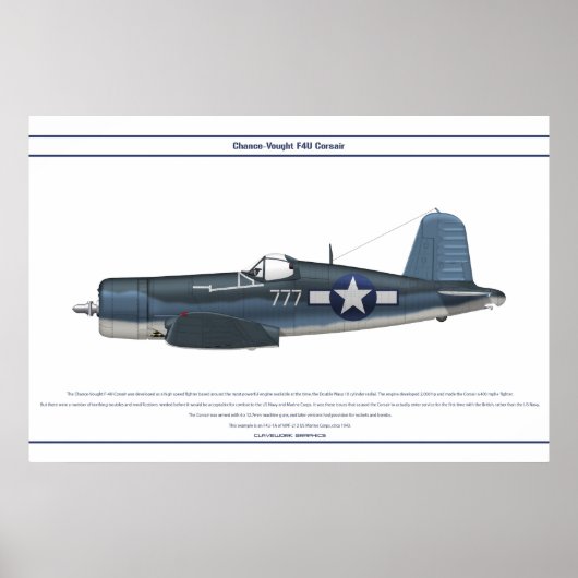 Corsair USA VMF-212 Poster (Voorkant)