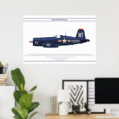 Corsair USA VMF-232 Poster (Thuiskantoor)