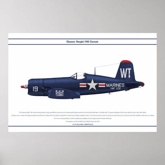 Corsair USA VMF-232 Poster (Voorkant)