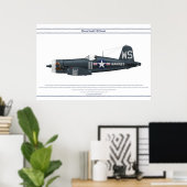 Corsair USA VMF-323 Poster (Thuiskantoor)
