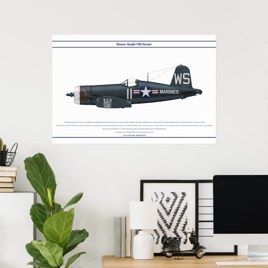 Corsair USA VMF-323 Poster (Thuiskantoor)
