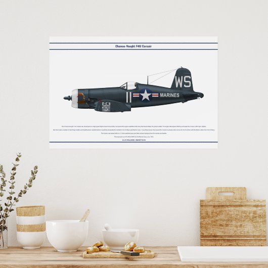 Corsair USA VMF-323 Poster (Keuken)