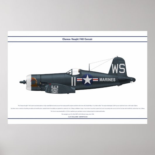 Corsair USA VMF-323 Poster (Voorkant)
