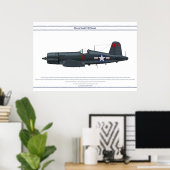 Corsair USA VMF-513 Poster (Thuiskantoor)