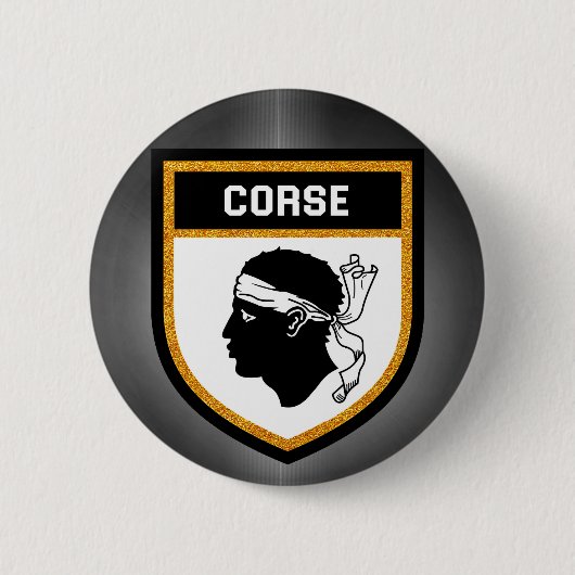 Corse Flag Ronde Button 5,7 Cm (Voorkant)