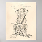 Corset 1884 Patent Art Old Peper Poster (Voorkant)